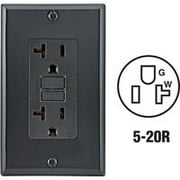 Leviton GFNT2-E 104-GFNT2-00E 20A BLK SLFT GFCI OUTLET, 20 Amp, Black